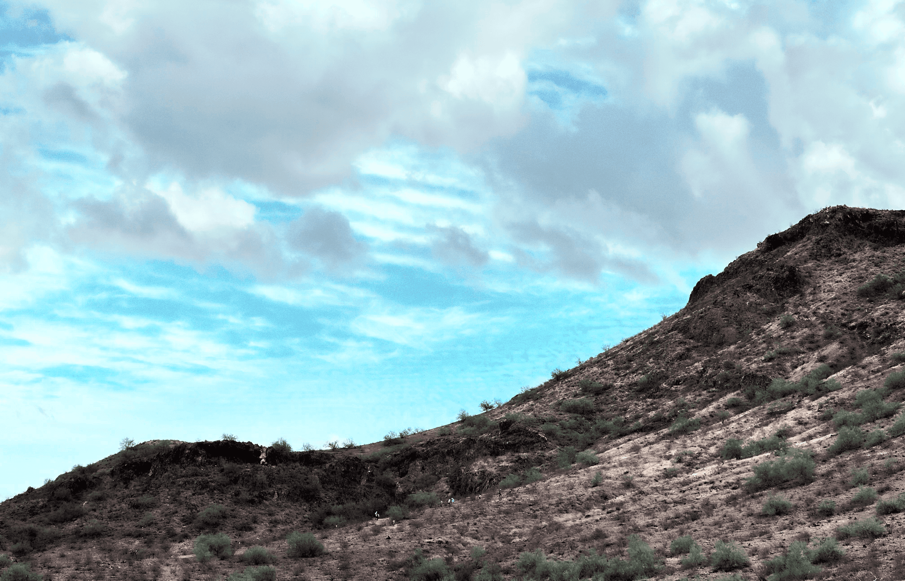 Cyan, Hillside & Clouds